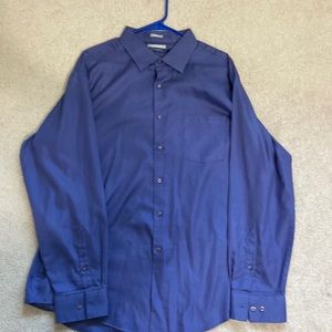 Mens Van Heiden blue dress shirt  18 neck.   34/35